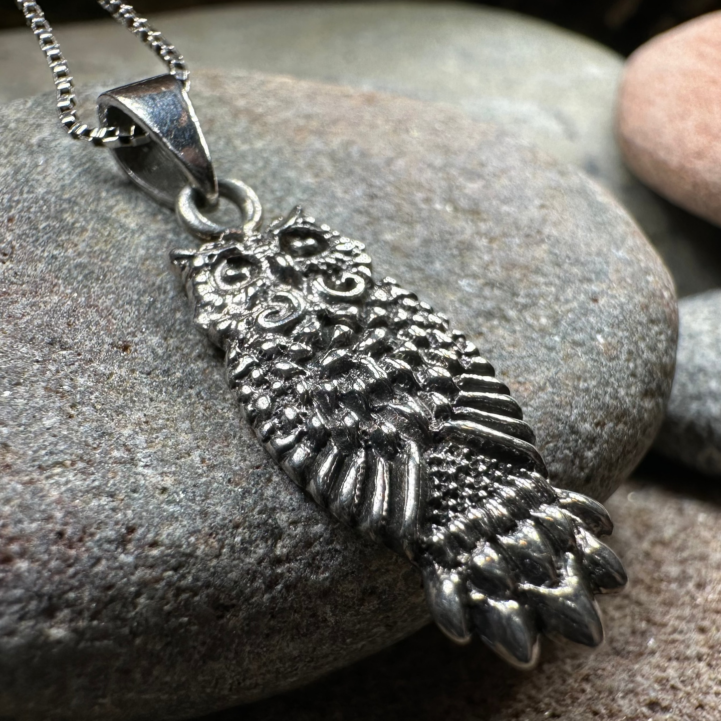 The Guardian Owl Necklace in Sterling Silver — view 3