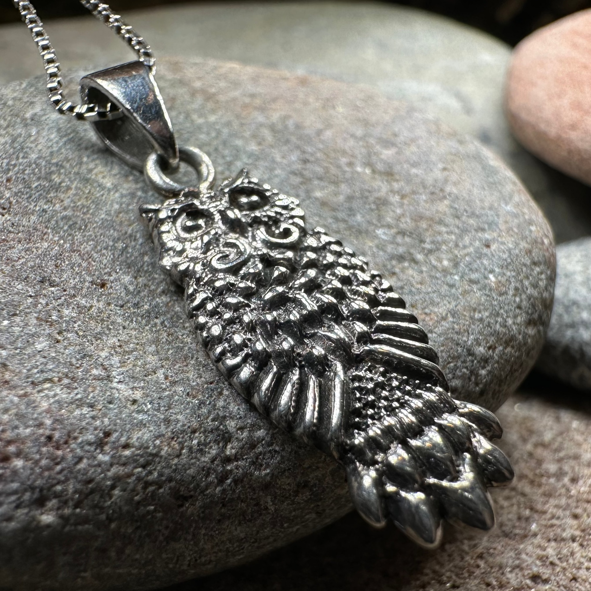 The Guardian Owl Necklace in Sterling Silver — view 3