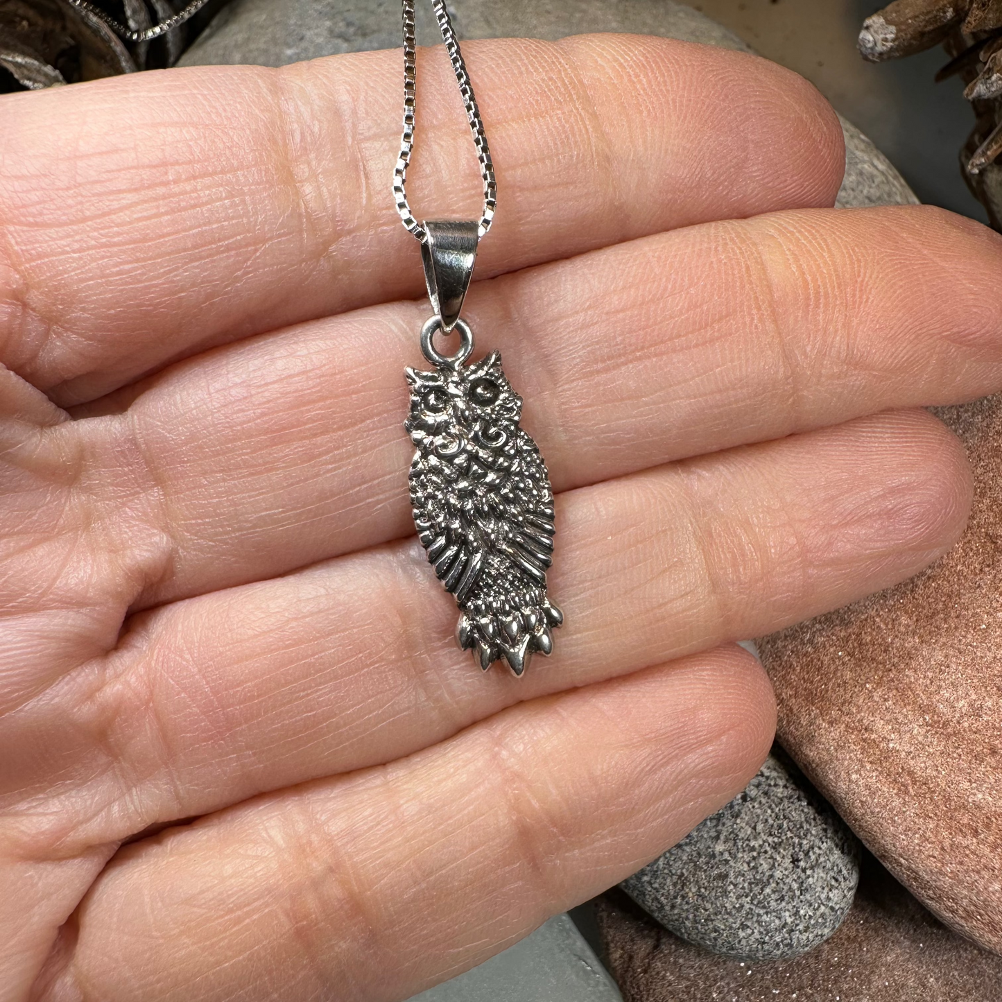 The Guardian Owl Necklace in Sterling Silver — view 4