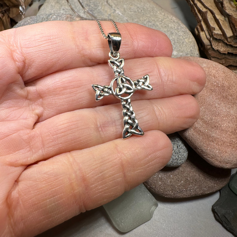 Load image into Gallery viewer, Trinity Knot Celtic Cross Necklace

