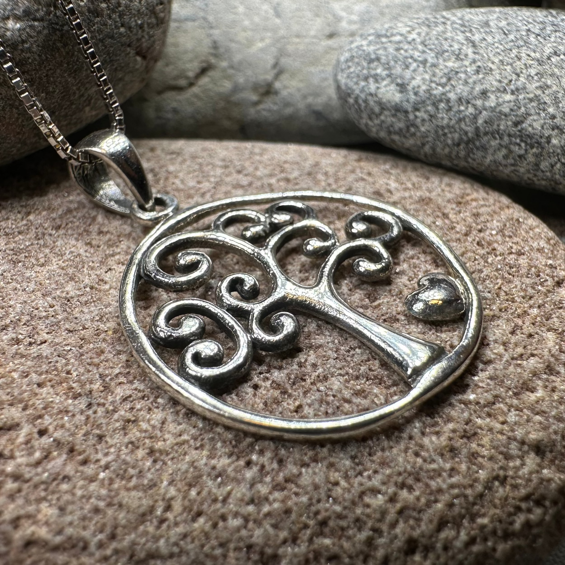 Heart Tree of Life Necklace in Sterling Silver — view 4