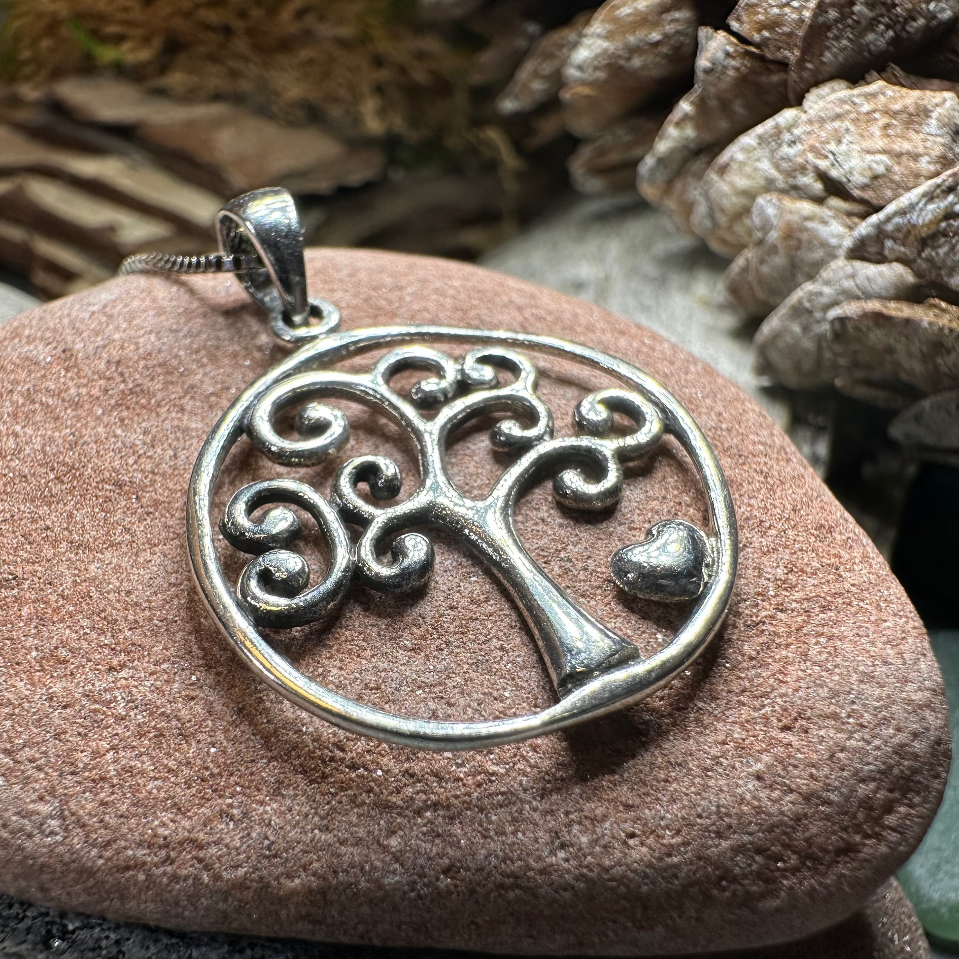 Heart Tree of Life Necklace in Sterling Silver — view 6
