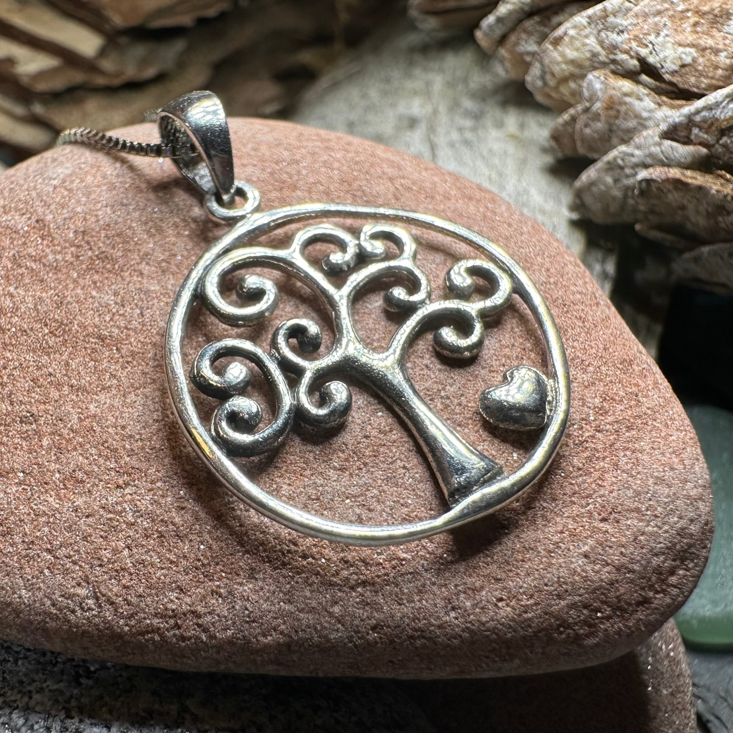 Heart Tree of Life Necklace in Sterling Silver — view 3