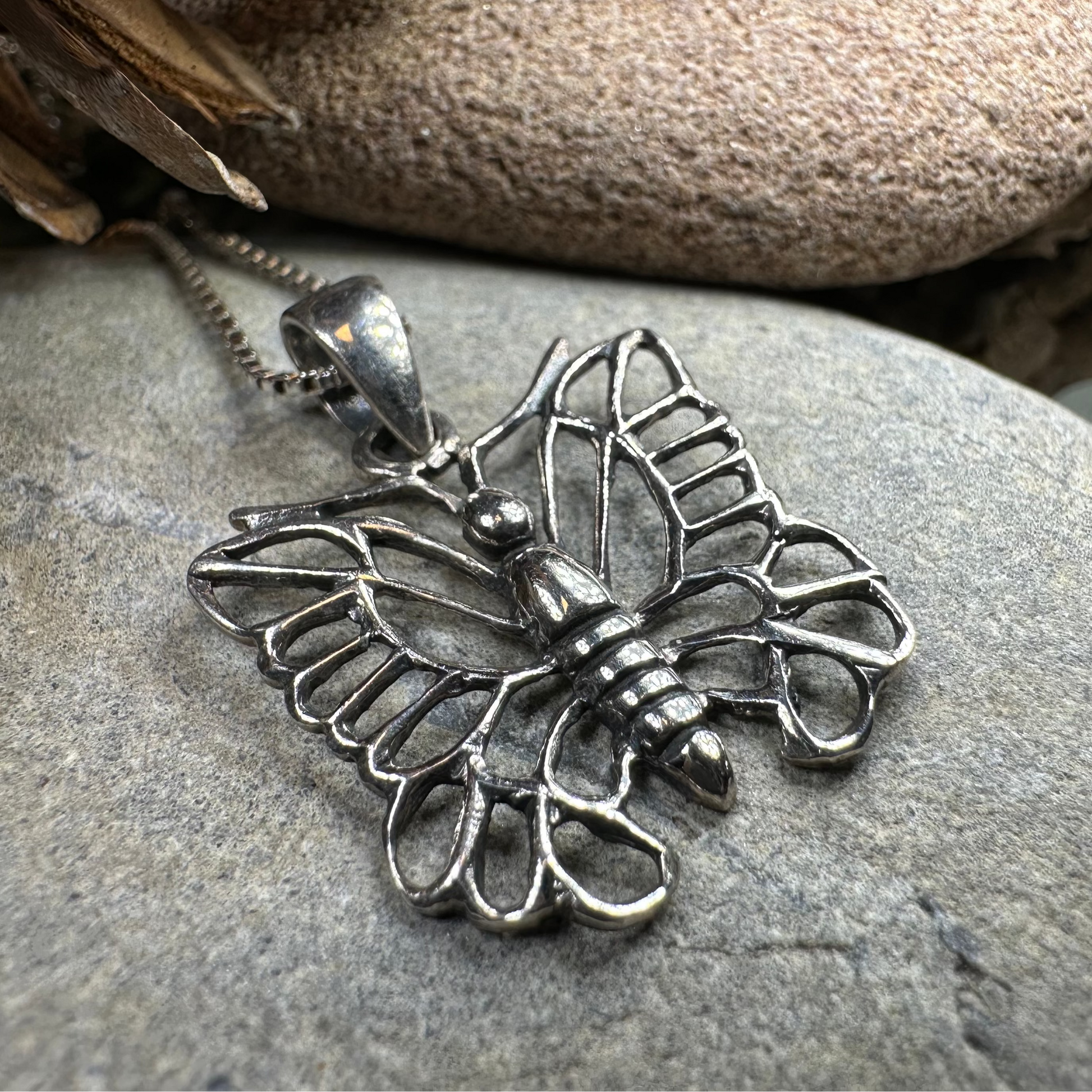 Blanca Butterfly Necklace in silver