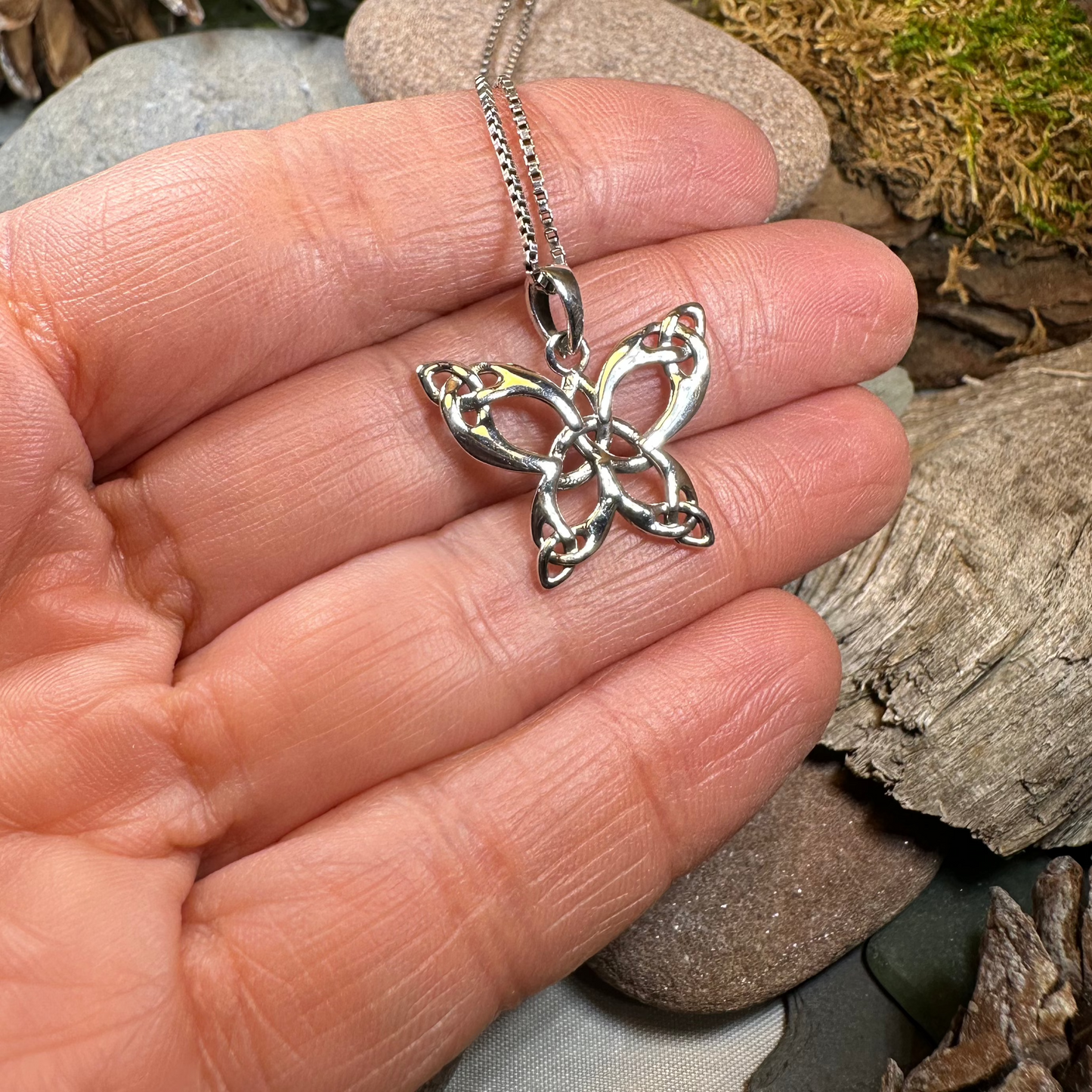 Trinity Knot Butterfly Necklace — view 4