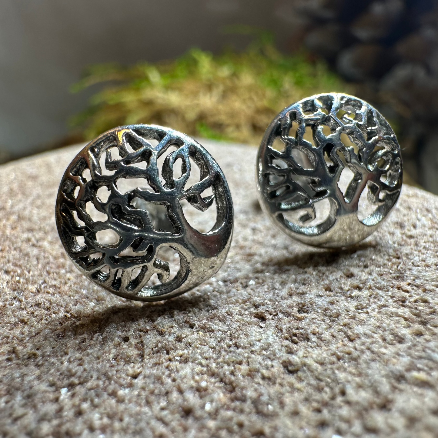 Celtic Tree of Life Stud Earrings in Sterling Silver