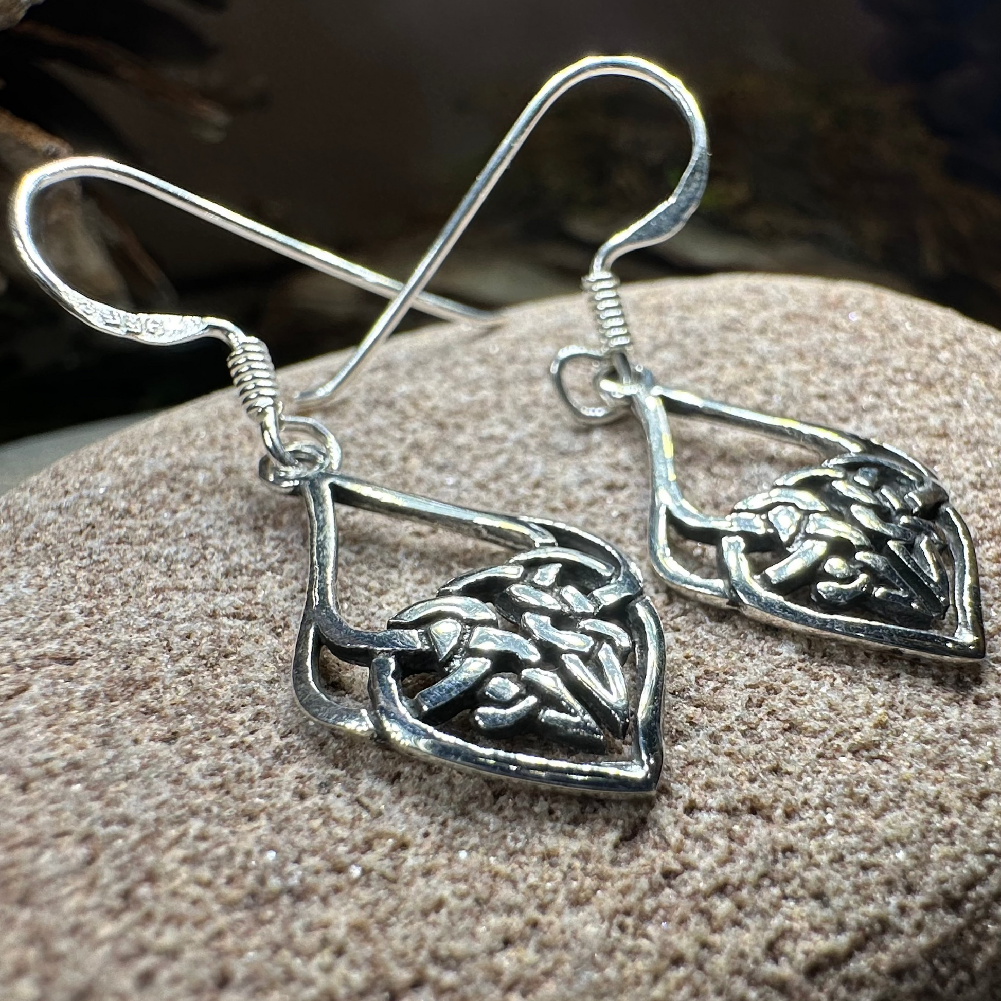Erin Celtic Knot Earrings in Sterling Silver — view 6