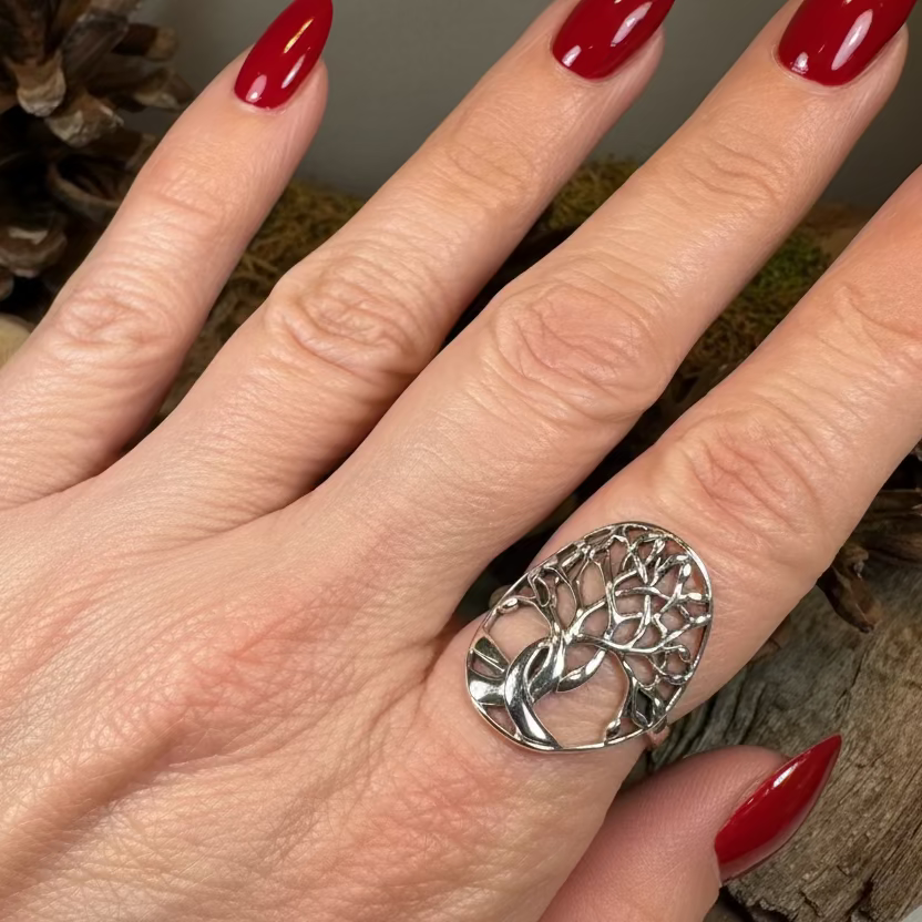 Rona Celtic Tree of Life Ring in Sterling Silver