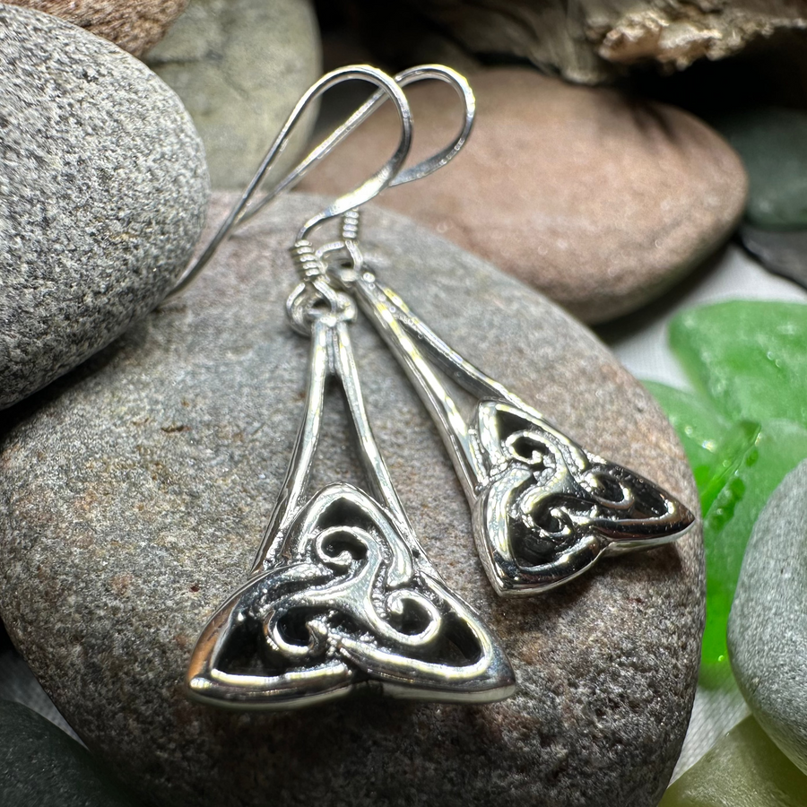 Eileen Celtic Triple Spiral Earrings in Sterling Silver