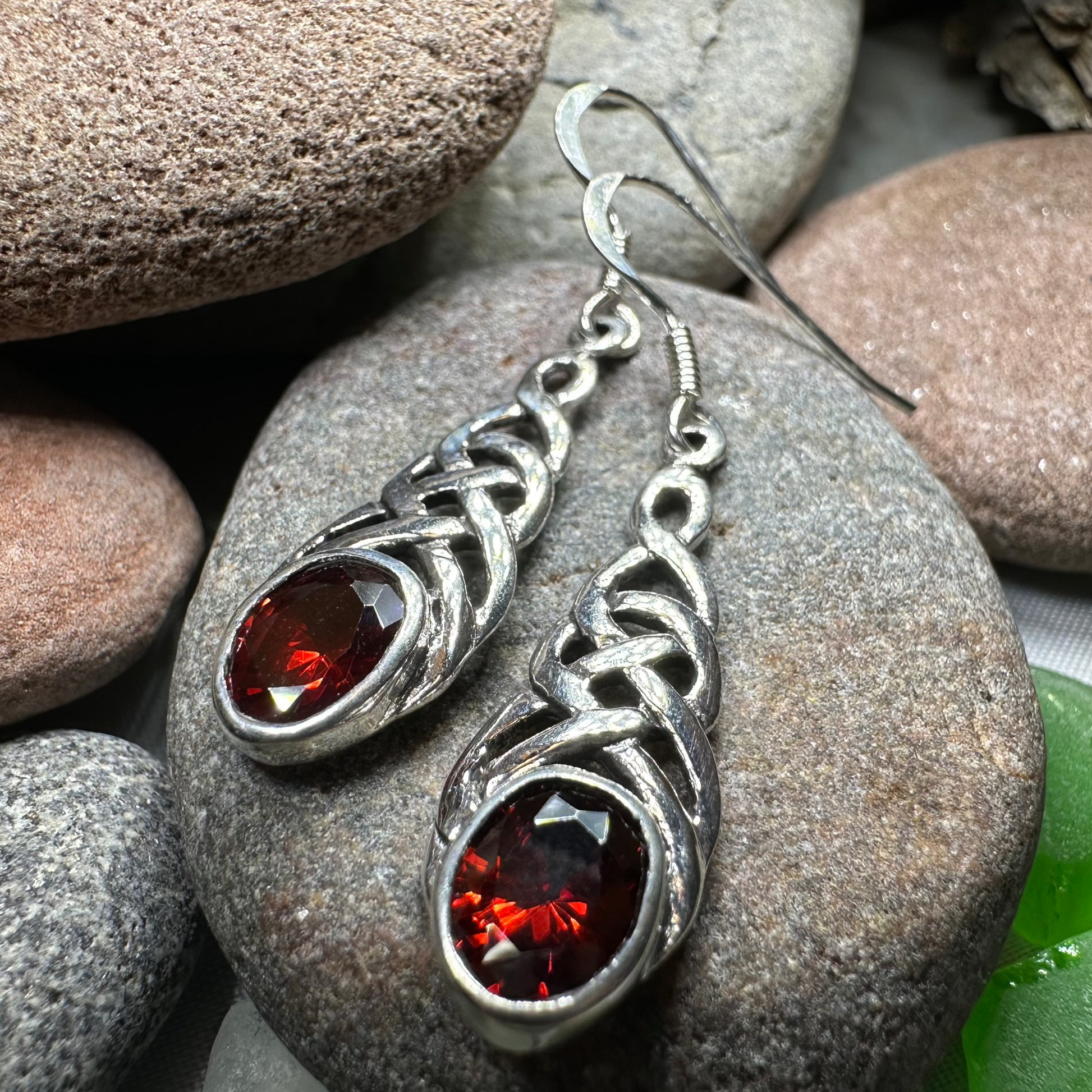 Ciara Celtic Knot Earrings in Sterling Silver — view 2