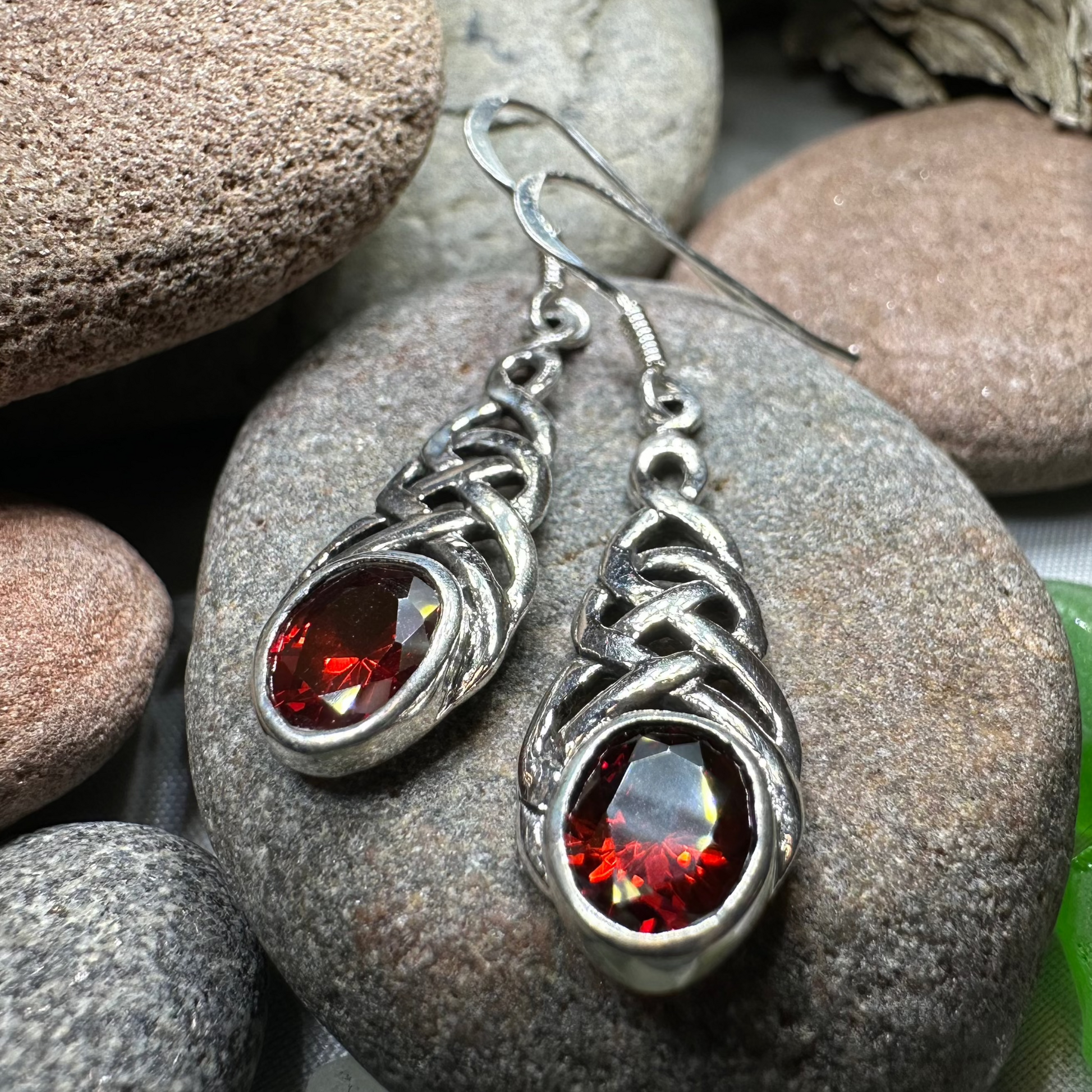 Ciara Celtic Knot Earrings in Sterling Silver — view 11