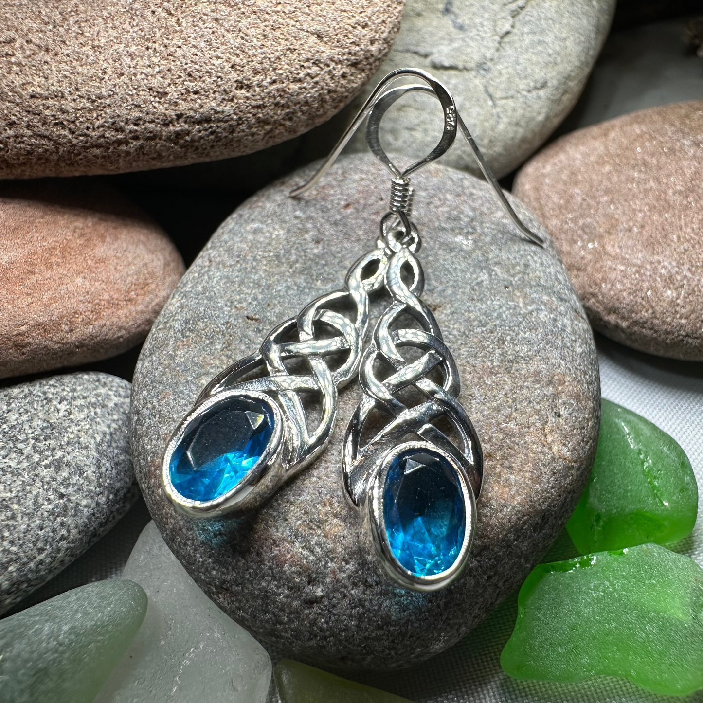 Ciara Celtic Knot Earrings in Sterling Silver — view 10