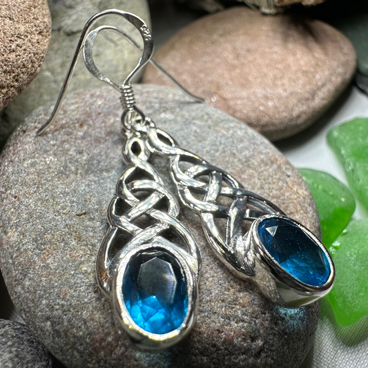 Ciara Celtic Knot Earrings in Sterling Silver — view 7