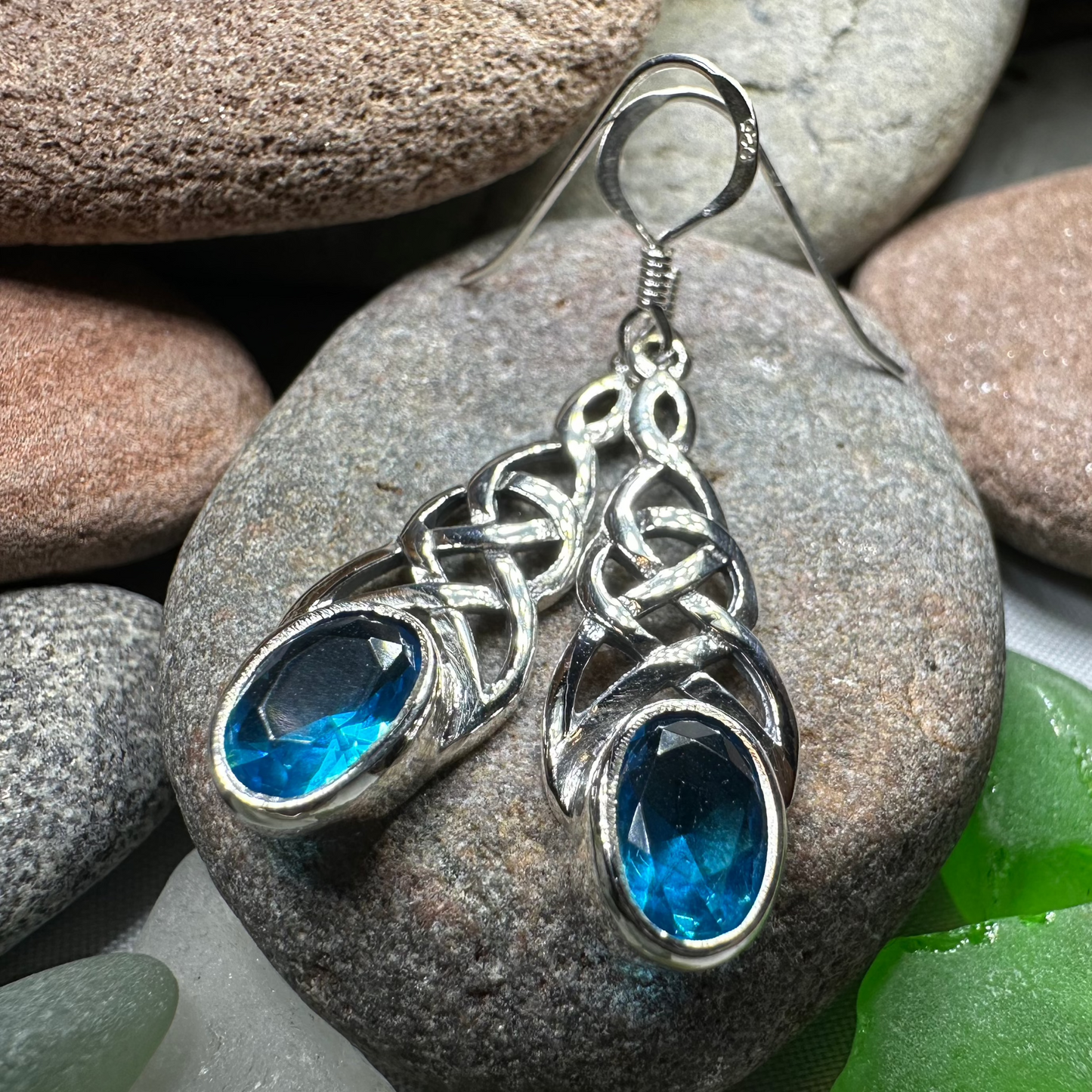 Ciara Celtic Knot Earrings in Sterling Silver — view 3
