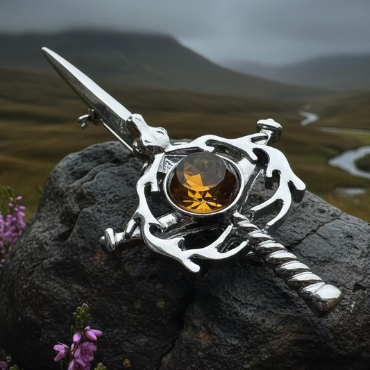 Crystal Stag Kilt Pin