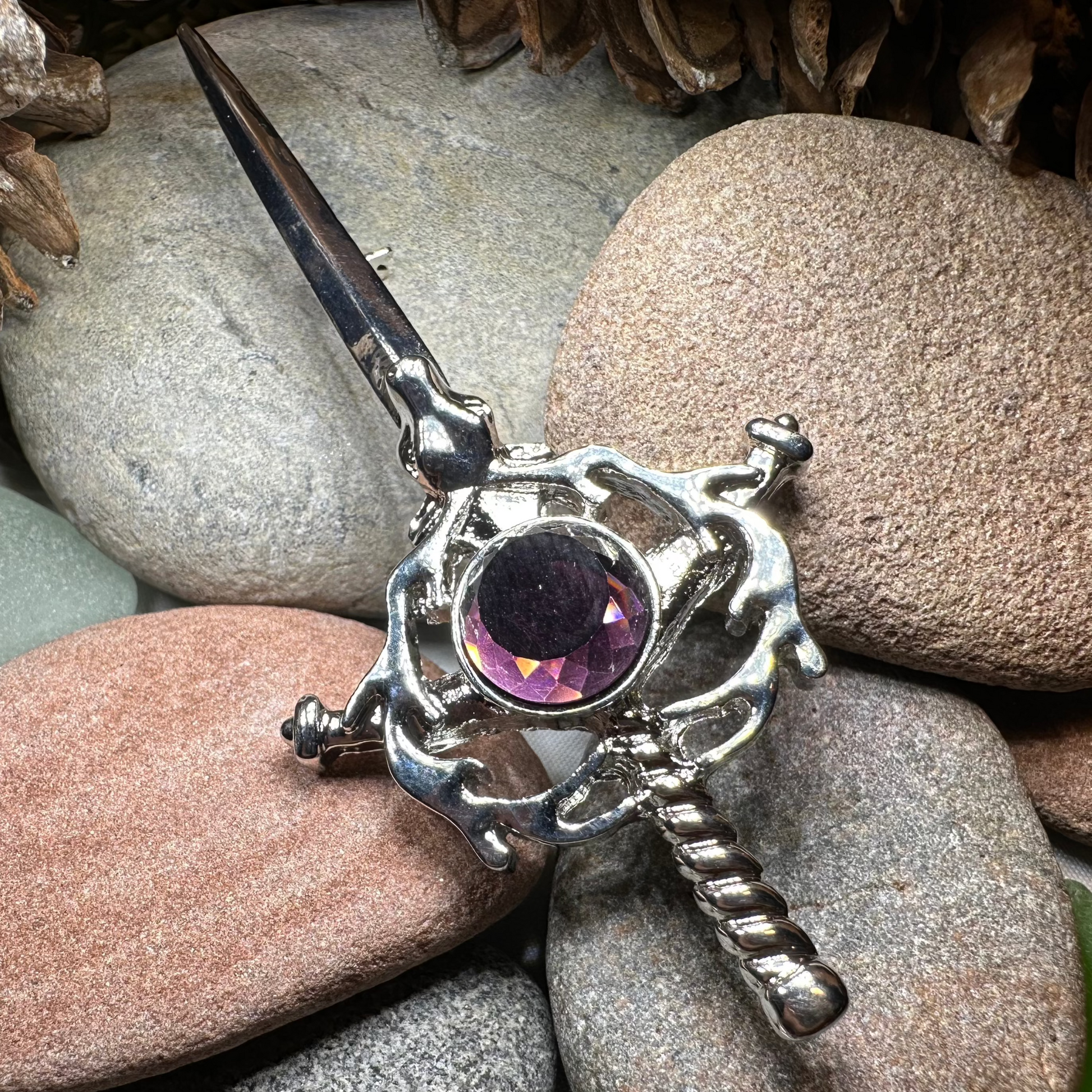 Crystal Stag Kilt Pin — view 6