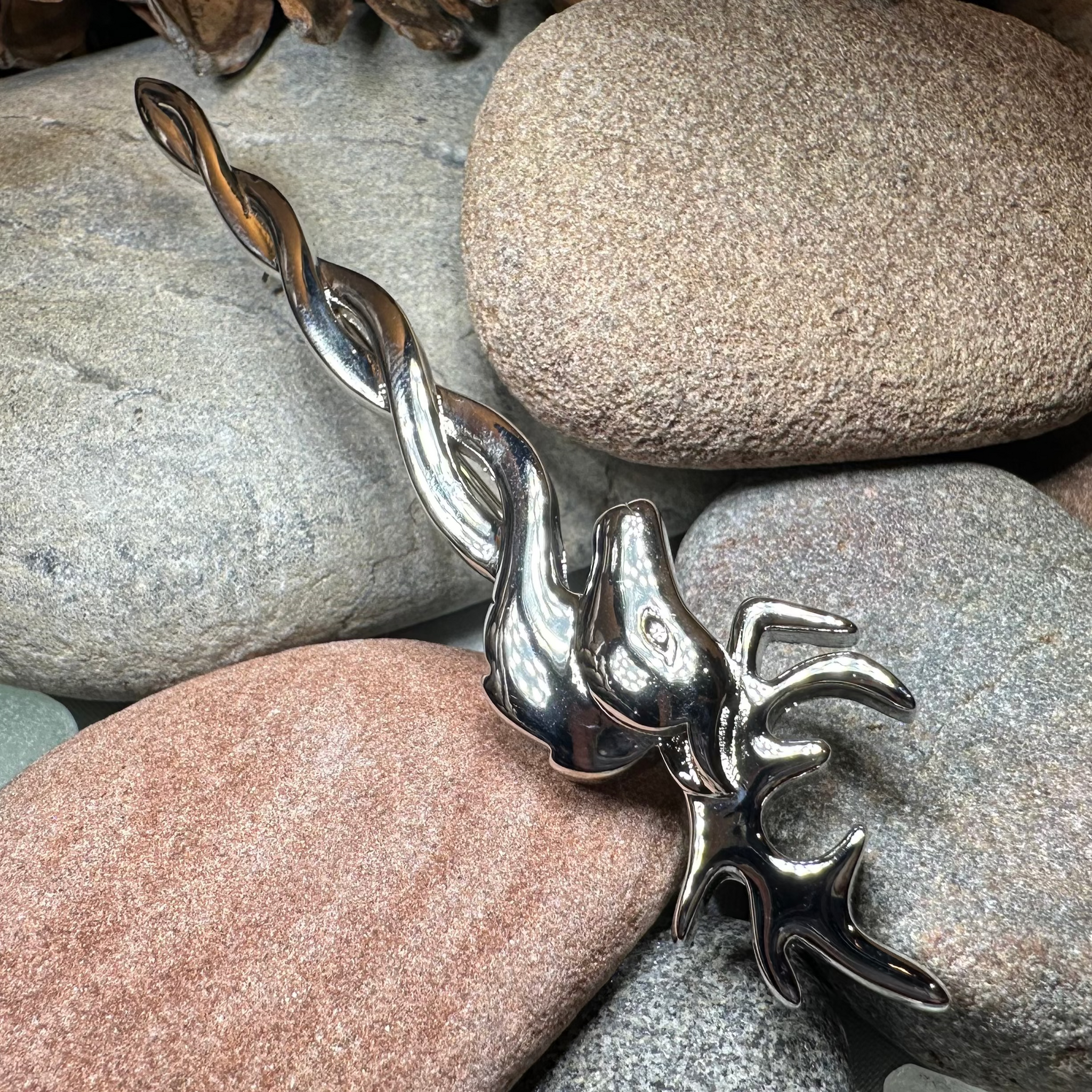 Dryad Design Sterling Silver Stag Pendant | Celtic Deer Necklace For Men & Women | Druid Mythology Jewelry - View #12