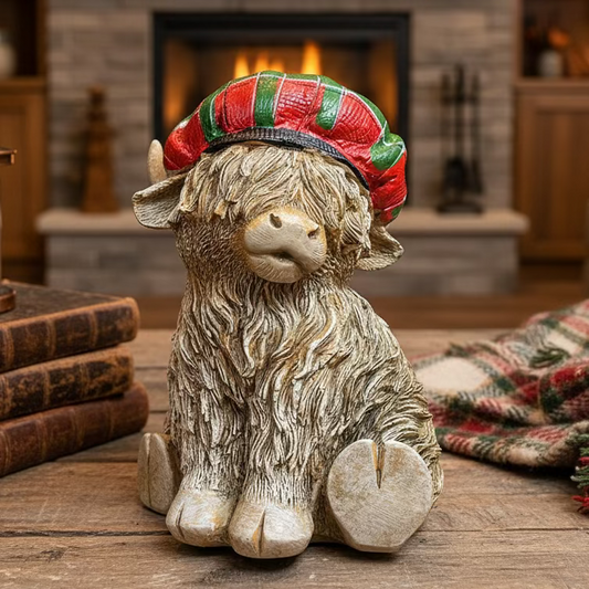 Tartan Highland Cow Figurine — view 4