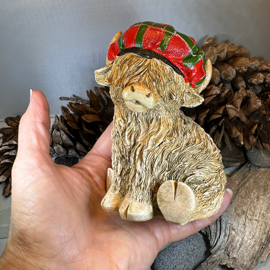 Tartan Highland Cow Figurine — view 3