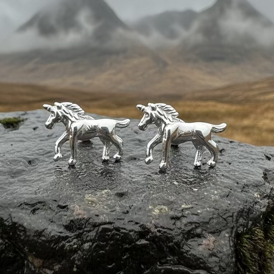 Legendary Unicorn Post Back Earrings in Sterling Silver