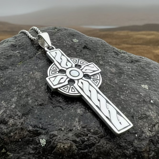 Teelin Celtic Cross Necklace in Sterling Silver