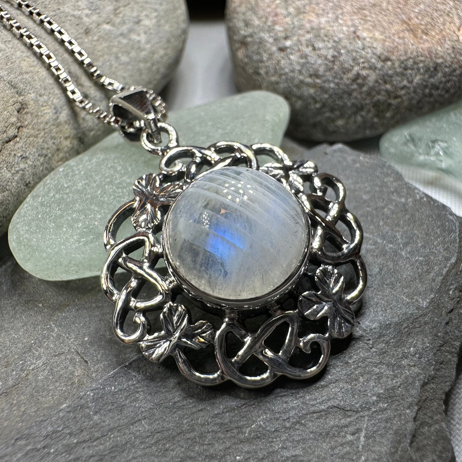 Elana Shamrock Moonstone Necklace