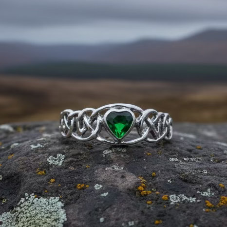 Amore Celtic Heart Ring in Sterling Silver