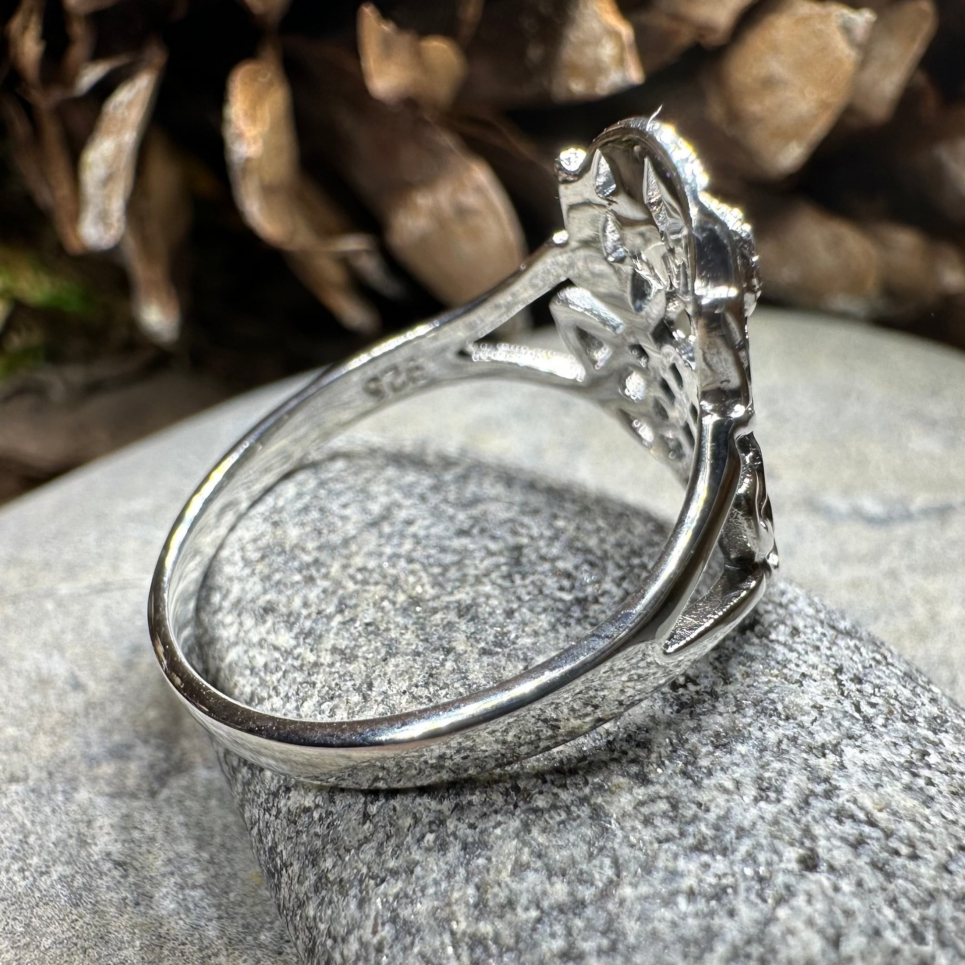 Ainslee Scottish Thistle Ring in Sterling Silver — view 7