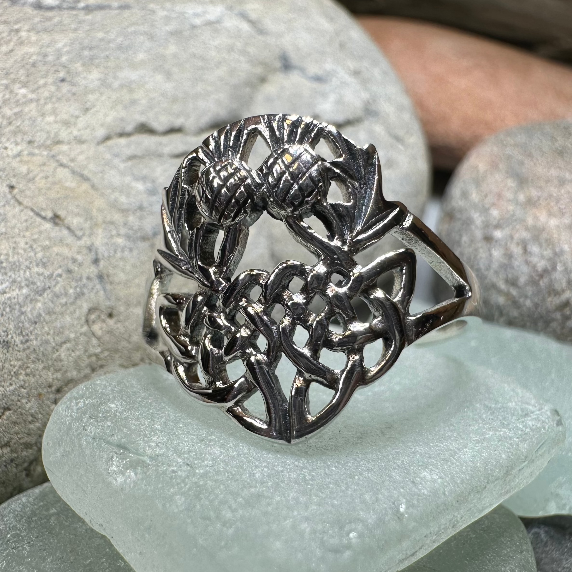 Ainslee Scottish Thistle Ring in Sterling Silver — view 8