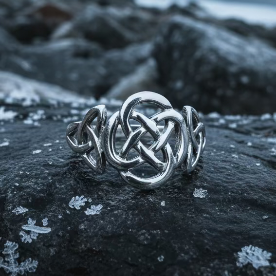 Asha Celtic Dara Knot Ring in Sterling Silver