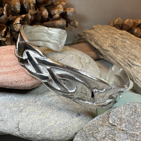 Load image into Gallery viewer, Cruth Celtic Pewter Cuff Bracelet - Handmade in Scotland
