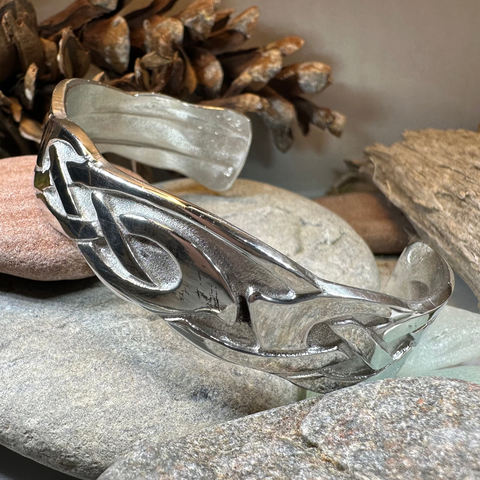 Load image into Gallery viewer, Cruth Celtic Pewter Cuff Bracelet - Handmade in Scotland
