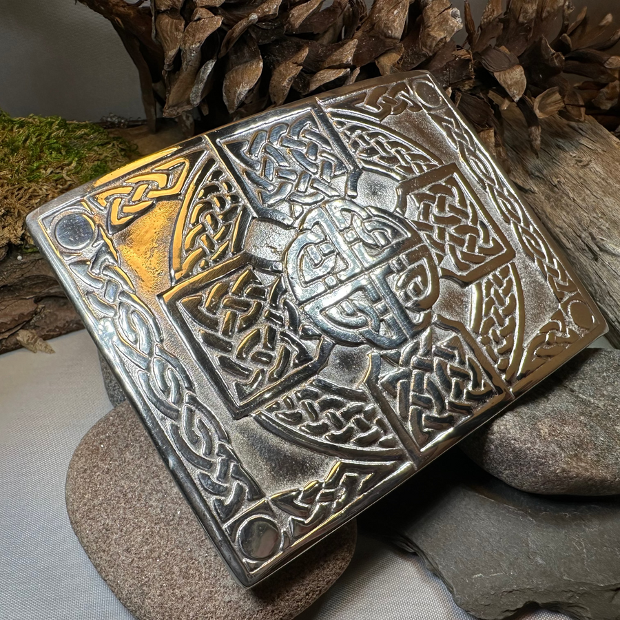 Celtic Cross Kilt Belt Buckle - Handmade in Scotland