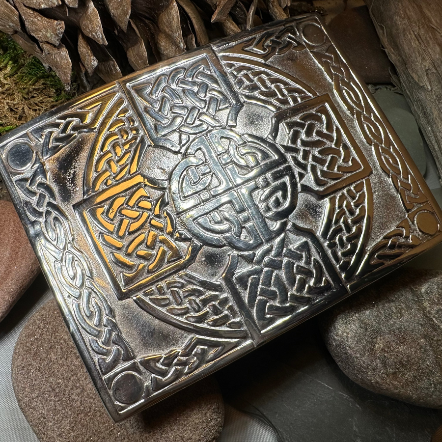 Celtic Cross Kilt Belt Buckle - Handmade in Scotland