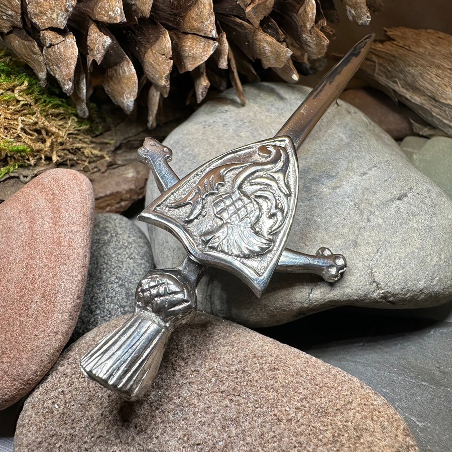 Alban Thistle Shield Kilt Pin - Handmade in Scotland