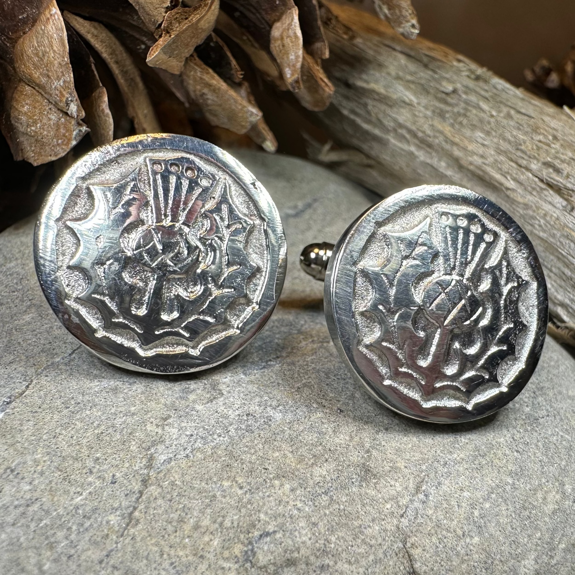 Brave Thistle Cufflinks - Handmade in Scotland — view 5