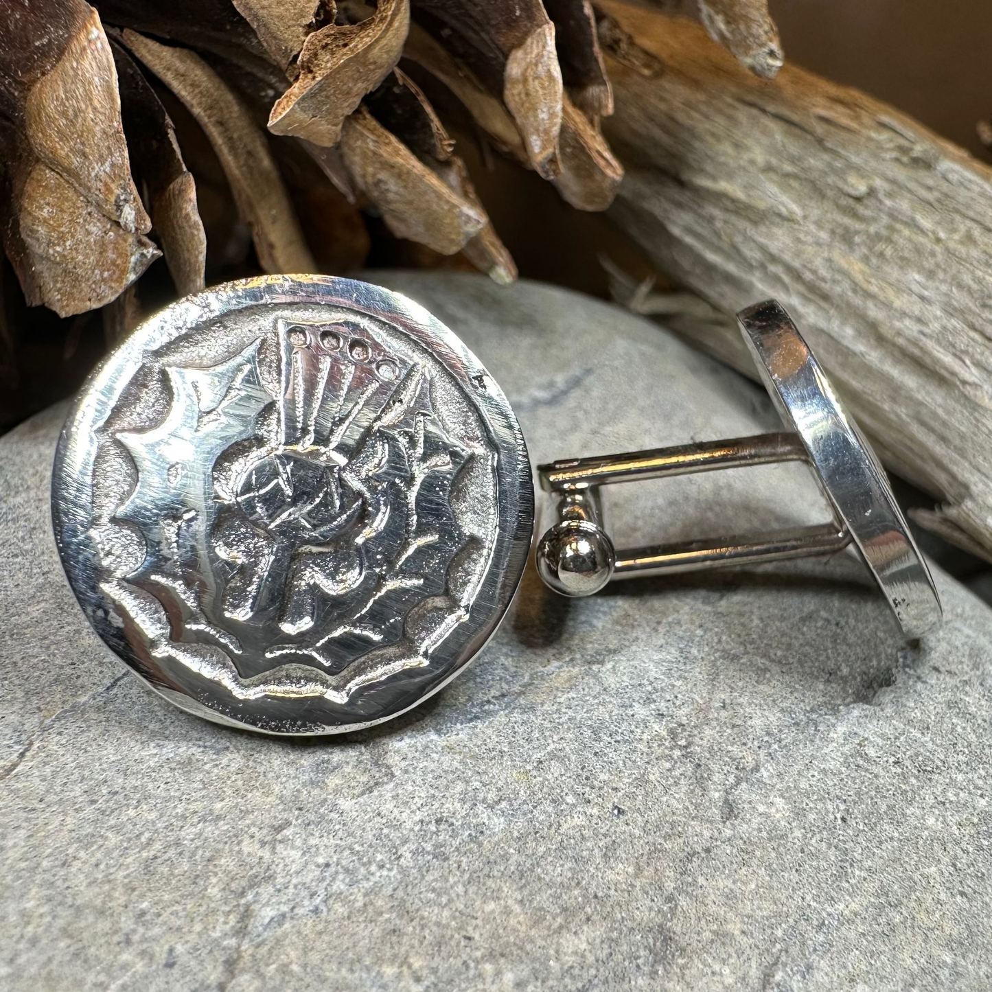Brave Thistle Cufflinks - Handmade in Scotland — view 3