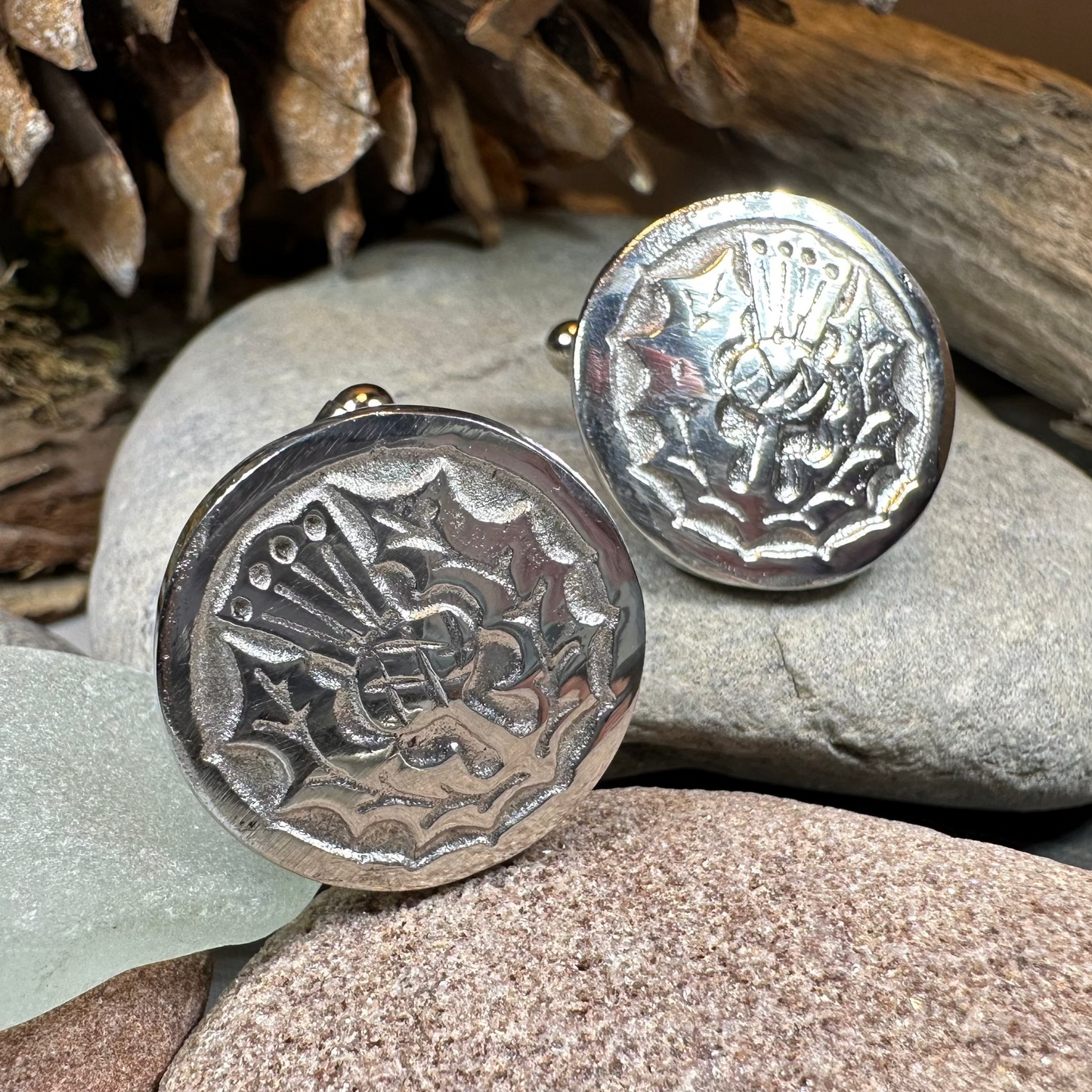 Brave Thistle Cufflinks - Handmade in Scotland — view 6