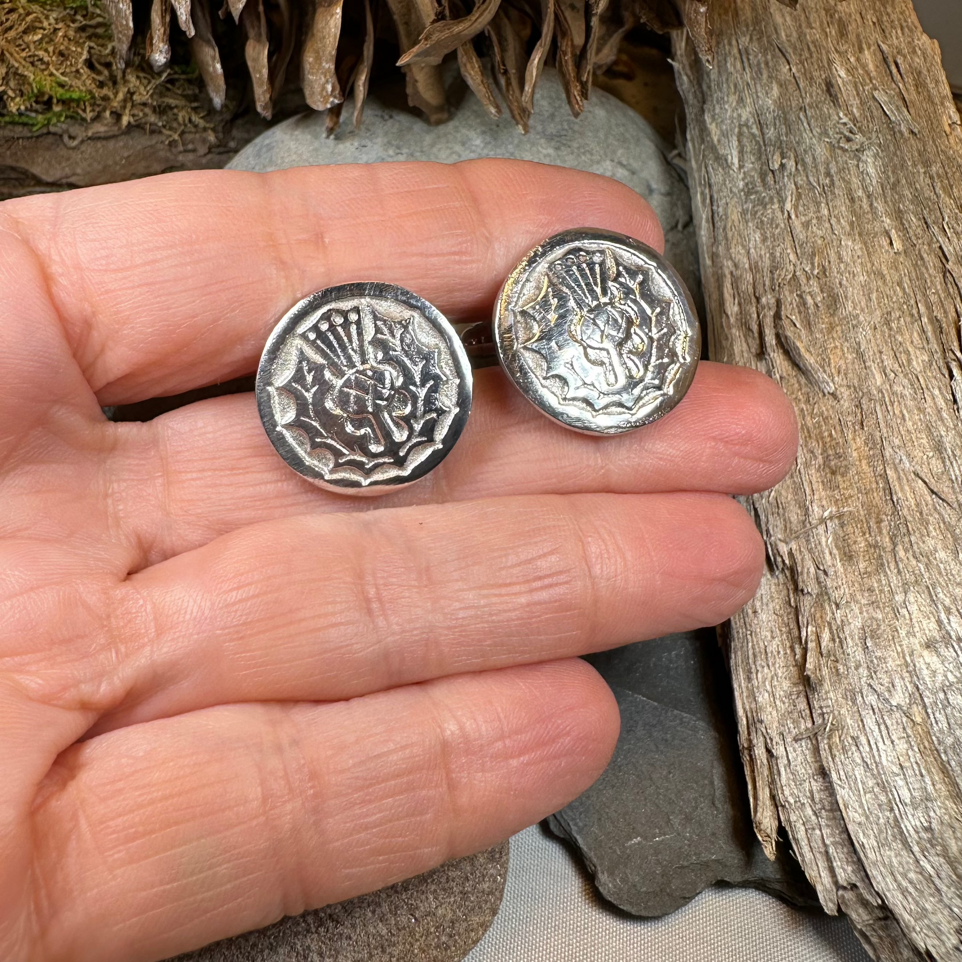 Brave Thistle Cufflinks - Handmade in Scotland — view 7