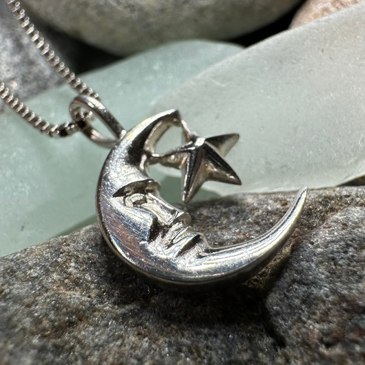 Petite Moon and Star Necklace