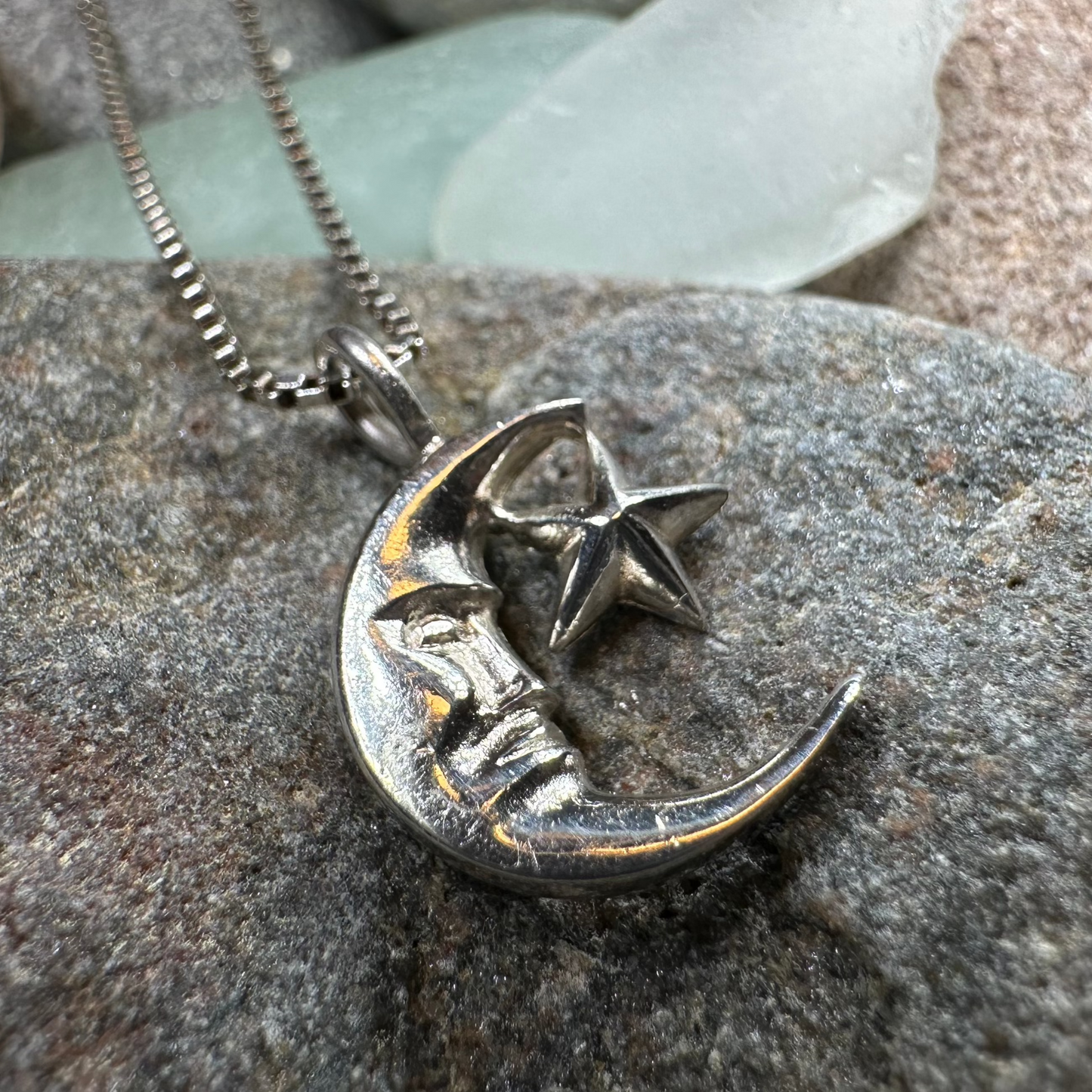 Petite Moon and Star Necklace — view 2