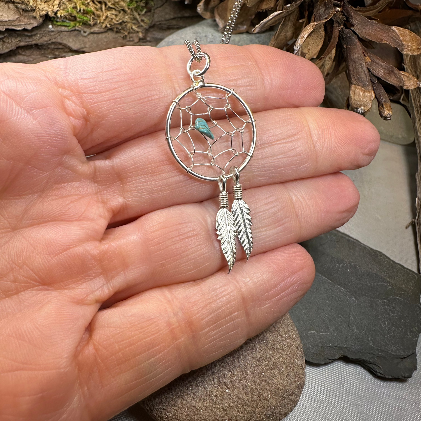 Turquoise Dreamcatcher Necklace