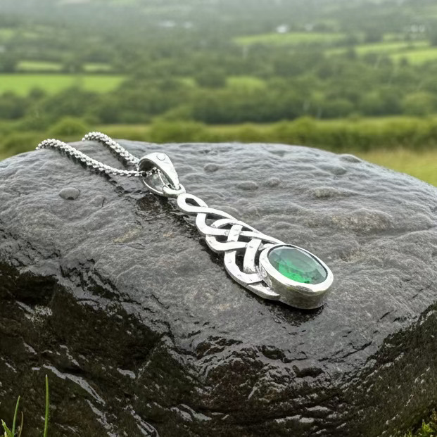 Emma Celtic Knot Necklace in Sterling Silver