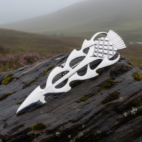 Load image into Gallery viewer, Classic Scottish Thistle Kilt Pin
