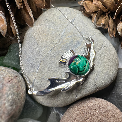 Load image into Gallery viewer, Scottish Heathergems Thistle Necklace - Handmade in Scotland
