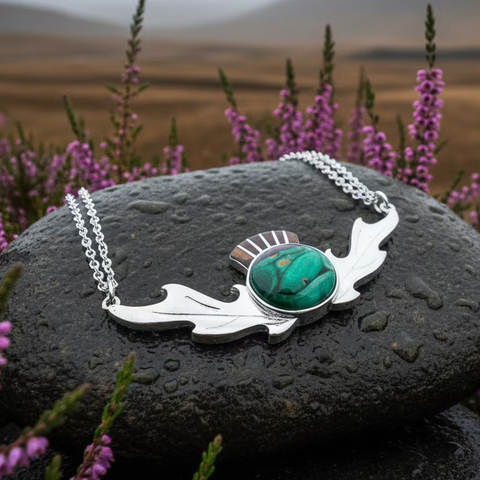 Load image into Gallery viewer, Scottish Heathergems Thistle Necklace - Handmade in Scotland
