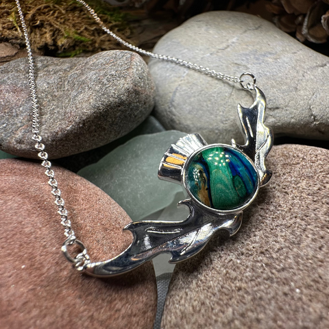 Load image into Gallery viewer, Scottish Heathergems Thistle Necklace - Handmade in Scotland

