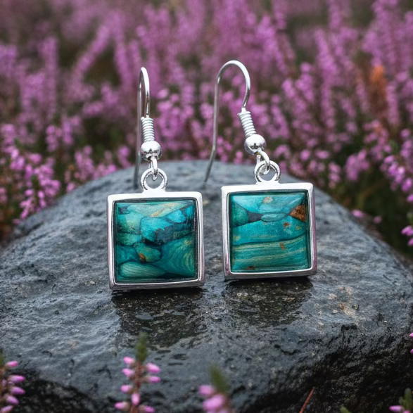 Heathergems Square Earrings - Handmade in Scotland