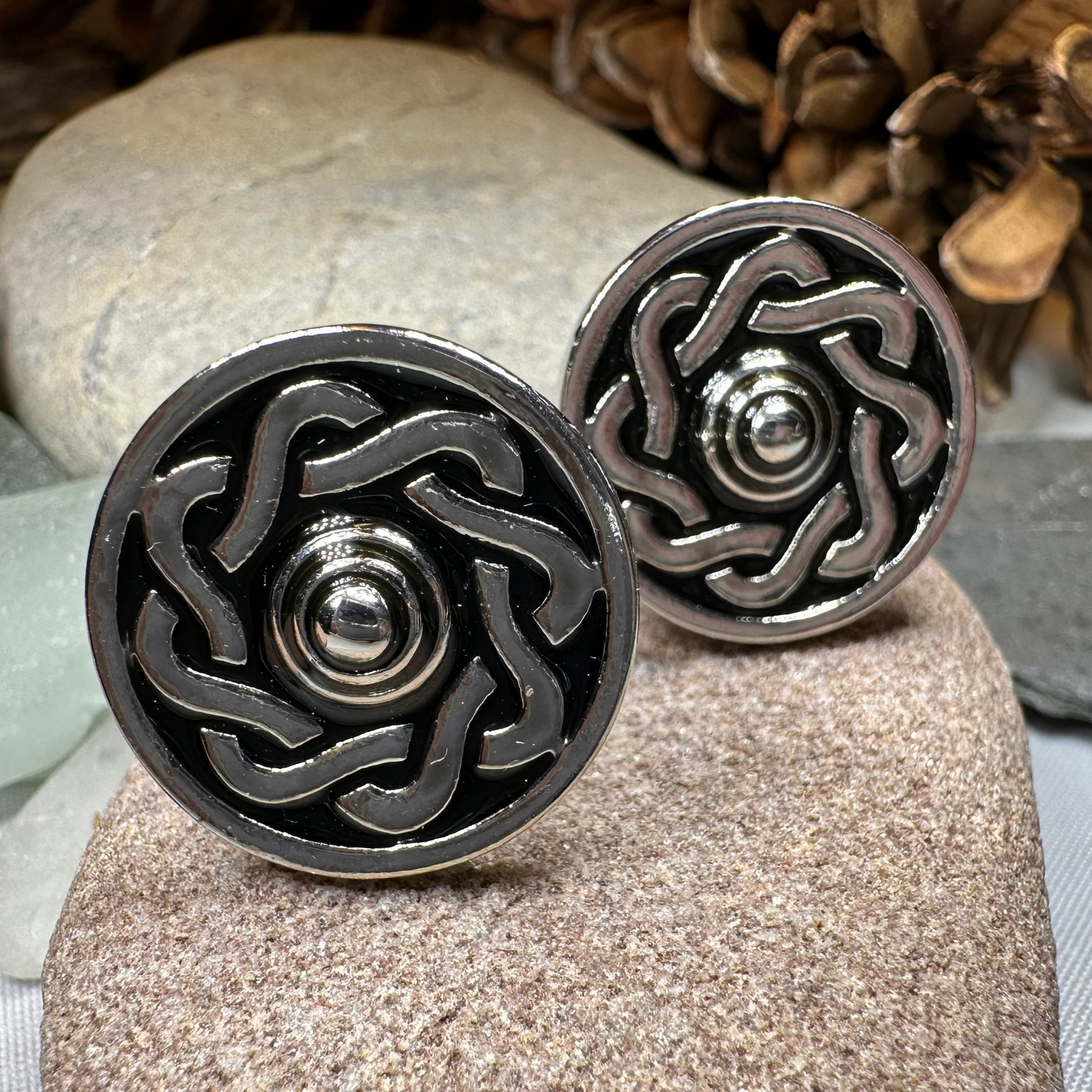 Celtic Shield Cufflinks for Men — view 3