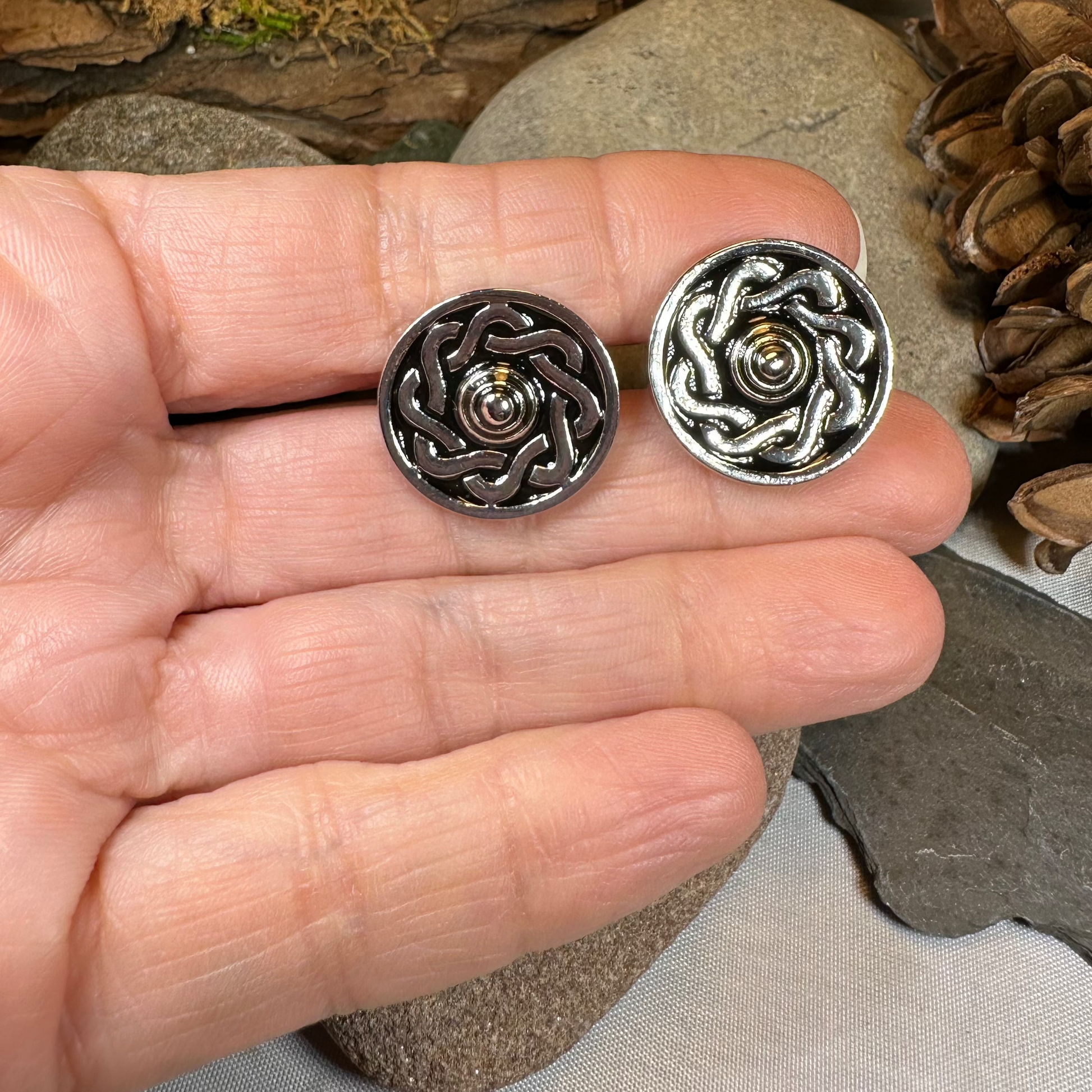 Celtic Shield Cufflinks for Men — view 4